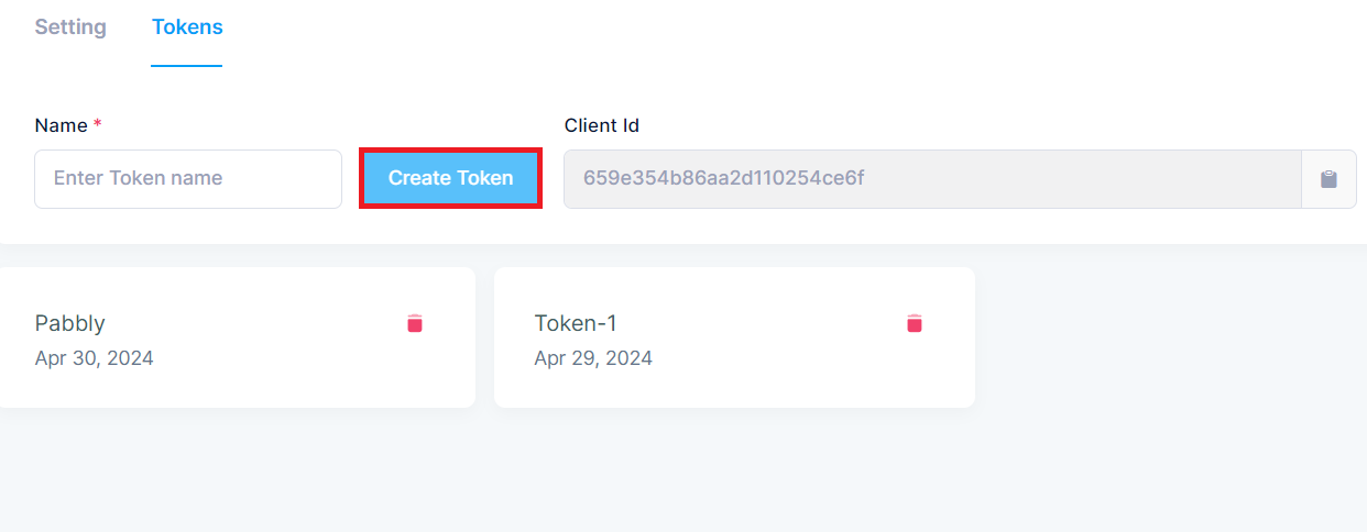 Docusaurus Token Settings